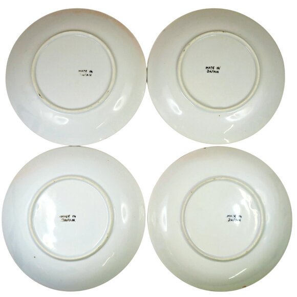 Scenic Luster Saucers (Set of 4) 1920s-40s Japan Hand-Painted Lake Scene - Picture 3 of 6